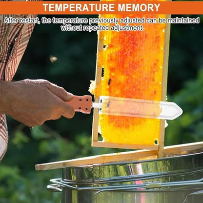 Stainless Steel Electric Honey Cutter, Adjustable Electric Honey Uncapping Knife with Temperature Control(50-180℃/122-356 ℉)