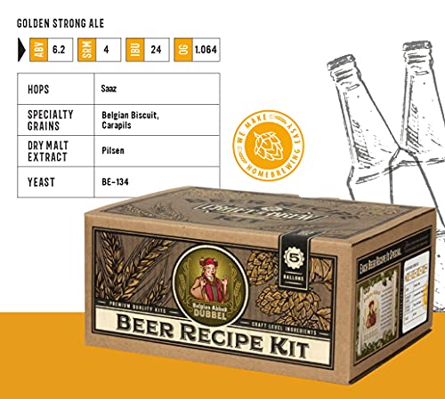 Craft a Brew - Beer Recipe Kit - Belgian Abbey Dubbel - Home Brewing Ingredient Refill - Beer Making Supplies - Includes Hops, Yeast, Malts, Extracts - 5 Gallons - color: Belgian Abbey Dubbel