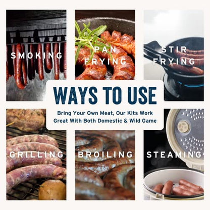 PS Seasoning Hot Snack Stick Kit - Includes Spicy Sausage Seasoning Mix, Maple Cure, and Collagen Casings for up to 25 lbs of Meat - Easy to Use Sausage Making Kit For Pork, Beef, Venison, Wild Game