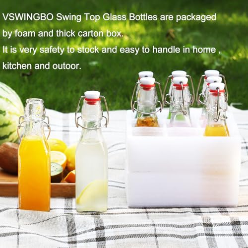 12 pack 8oz flip top glass bottles,swing top glass bottles 8 oz with lid for Home Brewing,2nd Fermentation,Kombucha,Kefir,Vanilla Extract,Juice,Tea,Beverages,Soda,Oils,Vinegar,Limoncello
