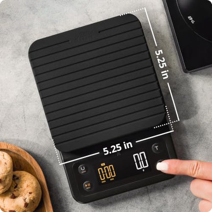 Greater Goods Coffee Scale with Timer, 0.1g Precision Digital Espresso & Pour Over Scale for Chemex, V60, Drip & Matcha Weighing, Waterproof Silicone Cover, 6.6lb Barista Brew Capacity (Onyx Black) - color: Onyx Black