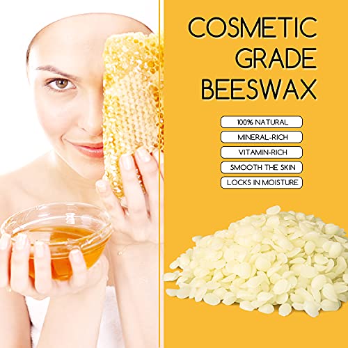 TRINIDa White Beeswax Pellets 5LB(80 oz), Organic Bees Wax Pellets for DIY Candles, Beeswax for Candle Making, Skin, Body, Face, and Hair Care, Lotions, DIY Creams, Lip Balm and Soap Making - color: white 5lb