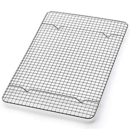 Spring Chef 8.5 x 12 Inch Stainless Steel Cooling Rack for Cooking and Baking - Oven Safe Cookie Cooling Rack - Fits Small Quarter Sheet Pan - Dishwasher Safe - size: 8.5"x12", style: 1 Pack