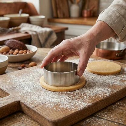 Large Round Cake Ring Set-4/6/8 Inch Biscuit Cutter Stainless Steel Circle Pancake Mold English Muffin Ring