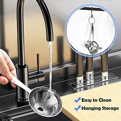 Small Funnels for Filling Bottles, 3 Pcs Stainless Steel Kitchen Funnel Set, Food Grade Mini Metal Funnel for Transferring Oil Liquid, Easy Cleaning with a Brush (Long Handle) - size: long handle