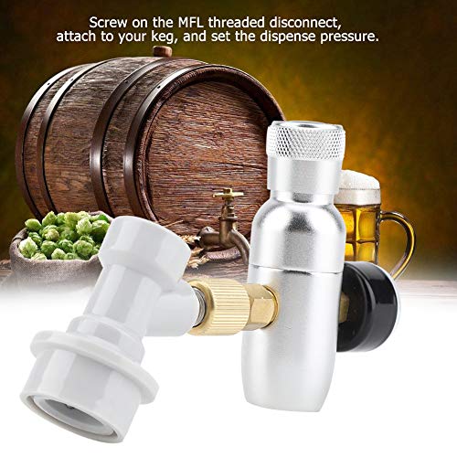 16g Regulator CO2 Charger Kit Gas Disconnect Stainless Steel Beer Kegerator Home Draft Beer Bottle Homebrew Accessories(0-60PSI)