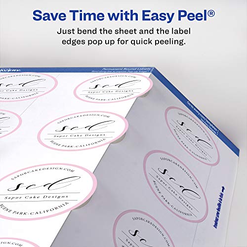 Avery Printable Round Labels with Sure Feed,2.5" Diameter,Glossy White,90 Customizable Labels (22830),(Pack of 5) - color: White, size: 2.5" (Pack of 5), style: 90 labels