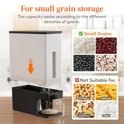 Lifewit Rice Dispenser 25 Lbs(11.3kg), Rice Storage Container Sealed Moisture Proof with Measuring Cup for Kitchen Pantry Household, BPA-Free, 1 Pack Black - color: Black