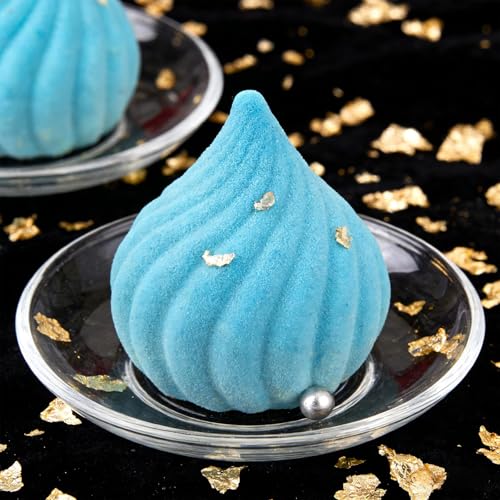 Cone Onion Bun Chocolate Molds, 6-Cavity Cyclone Silicone Mold for Mousse Cake Jelly Candy Soap Candle,10.6 x 6.7 x 2.76 Inches - color: White-R0001