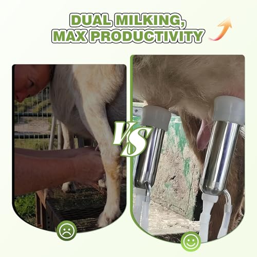 φ25mm Double Head Teat Cup for Cow Milking Machine Accessory, with 5x8mm Hose - style: Cups for cow