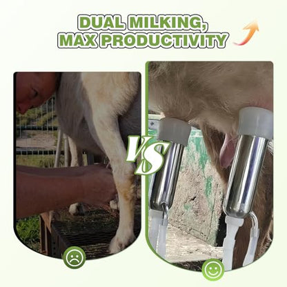 φ25mm Double Head Teat Cup for Cow Milking Machine Accessory, with 5x8mm Hose - style: Cups for cow