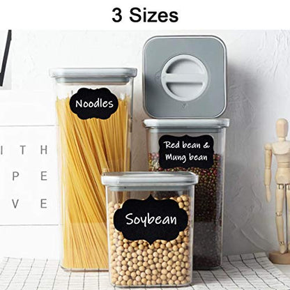Wisdompro 134 Pcs Chalkboard Labels, Waterproof Blackboard Stickers & Pen | Multiple Sizes, Durable Vinyl, Reusable, Removable, for Storage Bins, Food Container, Mason Jars, Bottles - size: Small, Medium, Large