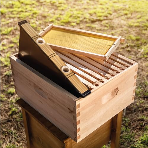 Bee Feeder - Beeswax-Treated Wood -2 Pack 3.5L Bee Feeders for Hives -(19Lx8.6Hx1.9W)In -Easy to Use and Clean -Feeding and Supplementation -Essential Beekeeping Equipment for Honeybee Hives