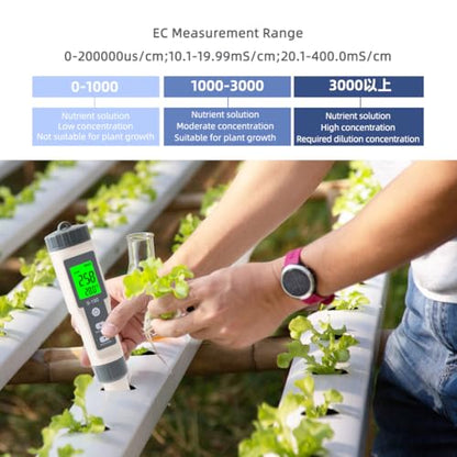 TDS Meter,4 in 1 Water Tester TDS/Salt/Temp/EC Meter,High Accuracy TDS Meter Digital Water Tester with LCD Backlit,Pool Testing Kit Salinity Tester EC Meter for hydroponics, Wine, Pool and Aquariums - size: 4-1