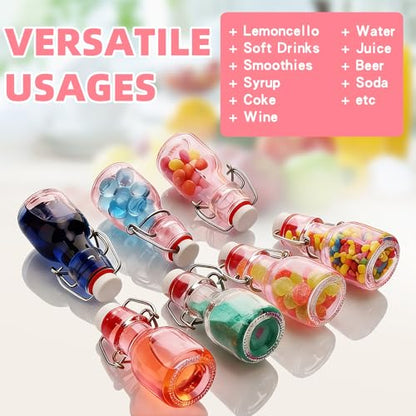 30Pcs 2oz Swing Top Glass Bottles,Flip Top Glass Bottle with Lids Sealable Kombucha Bottle for Brew Beer Syrup Vanilla Extract Air Tight Bottles (Pink) - color: Pink