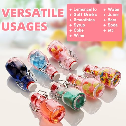 12Pcs 2oz Swing Top Glass Bottles,Flip Top Glass Bottle with Lids Sealable Kombucha Bottle for Brew Beer Syrup Vanilla Extract Air Tight Bottles (Pink) - color: Pink