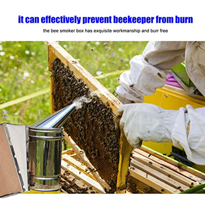 Bee Smoker Bellow, PVC Leather Plywood Box Replacement Part with Clip for Beehive 19x12cm Beekeeping Equipment