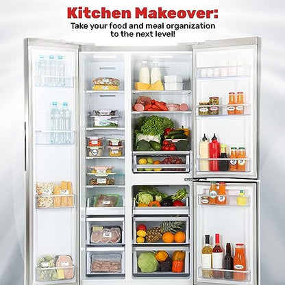 MESS Dissolvable Food Labels for Containers 1x2/1x3 400 Blank Kitchen Labels - Food Storage Labels - Removable Freezer Labels - Dissolvable Labels for Food Containers