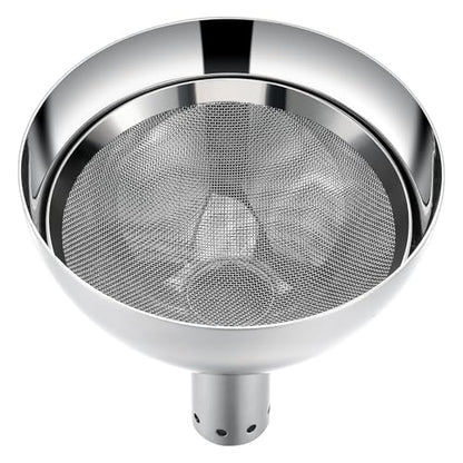 Potchen 4 Pcs Wine Aerator Shower Funnel with Mesh Sediment Strainer Stainless Steel Aerating Decanter Funnel with Filter Sieve and Brushes for Christmas Wine Lover Gift