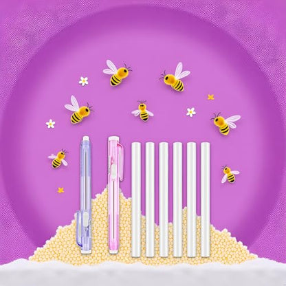 6Pcs Purple Retractable Mechanical Eraser Pen,Pen-Style Erasers with Replacement Eraser Refills Mechanical Eraser for School Home Office Writing Drawing,Erasers and Correction Products