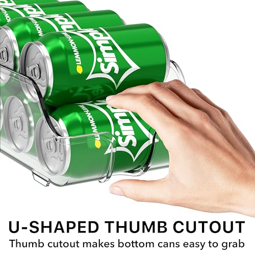 Simple Houseware Soda Can Organizer and Dispenser for Refrigerator / Pantry, Clear - size: 1 Pack, style: Standard Can