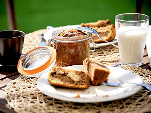 Le Parfait Super Terrine 350mL (12oz) Zero Waste Eco-Friendly Glass Canning Jars, Airtight Rubber Seal & Wire Bail Lid, BPA-Free, Water Bath Safe for Food Storage & Preserving, Made in France, 4PK - color: 350ml (Set/4)