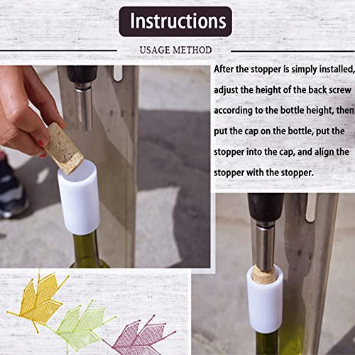 KEhtu Manual Bottle Capper Tool, Bench Top Stainless Steel Corkers Red Wine Bottle Capper with Two Plastic Size stoppers and Adjustable Auto Lever for Homebrew Soda Soft Drink Home Brew Beer