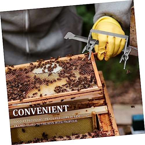Abaodam Metal Beehive Frame Lifter Tool Durable Gripper for Beekeeping Supplies Essential Hive Frame Support for Easy Lifting Reliable Metal Design Convenient Beekeeping Equipment