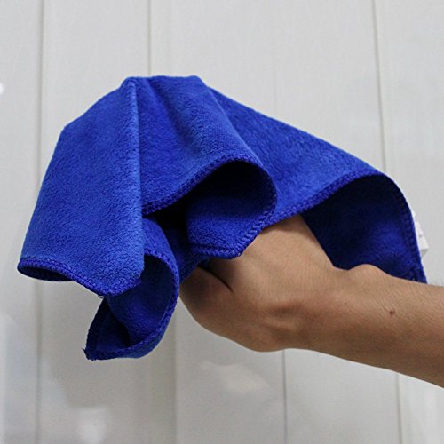400 GSM Microfiber Cleaning Cloths,Ultra Absorbent Lint Free Reusable Towels for Kitchen, Glass, Windows, Car Detailing & Household Cleaning, Thick Quick Dry Cleaning Rags, 12" x 12" - color: Blue