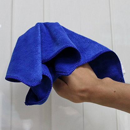 400 GSM Microfiber Cleaning Cloths,Ultra Absorbent Lint Free Reusable Towels for Kitchen, Glass, Windows, Car Detailing & Household Cleaning, Thick Quick Dry Cleaning Rags, 12" x 12" - color: Blue