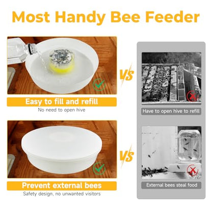Upgraded Rapid Bee Top Feeder with Anti-Drowning Sponge Rings, Round Hive Top Feeders for 8-Frame and 10-Frame Bee Hives (4 Pack) - style: 4 Pack