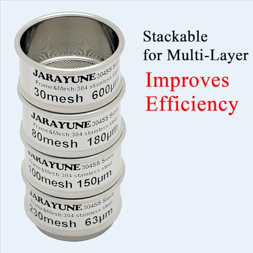 Φ2" 270 Mesh Stainless Steel lab Sieve–Fine Mesh Sieve Strainer & Sturdy Tamiz Sifter for Lab, Industrial, Baking, DIY & Household - for Powder, Flour, Pellet, Grain & Liquid - size: 270mesh (53µm)