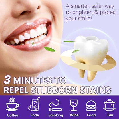 2PCS Purple Powder Teeth Whitening - Purple Brightening Powder - Removes Stains, No Sensitivity - Toothpaste Power - for Coffee, Tea and Food Stains - Fresh Mint Flavor, Breath Freshener - size: 0.62 Ounce (Pack of 2)