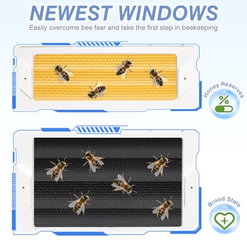 BeeTech 10 Frame Langstroth Bee Hive Coated with Spray Paint, Complete Beehive kit with Unassembled Frame and Foundation for Beekeeper Beginner(2 Deep Boxes and 1 Super Box) - size: 2 Deep + 1 Super