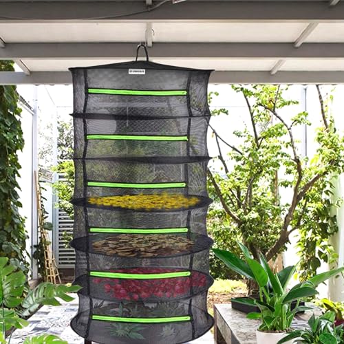 Herb Drying Rack Breathable Mesh Drying Rack,Herb Drying Rack Hanging with Zipper for Drying Herb Plants, Seeds, and Buds,Mesh Hanging Plant Dryer, Foods Dry Net for Garden