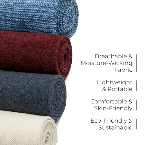 Live Well 360 Handmade Organic Cotton Yoga Mat - Non-Toxic, Chemical-free and All Natural Cloth Yoga Mat - Exercise, Workout, & Fitness Rug - Woven Material - Absorbent & Washable - 78" x 27" - color: Gray