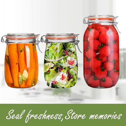 64 oz Large Mason Jars Wide Mouth,3 Pack Half Gallon Glass Pickling Jars with Airtight Lids,Air Tight Glass Storage Jars for Kitchen Canning - color: 64OZ