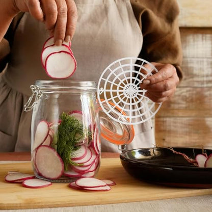 Amosfun 5Pcs Pickle Press Plates 4.72In Mesh Strainers for Kimchi Fermentation Vegetable Canning Supplies Multi-Function Fermenting Kit