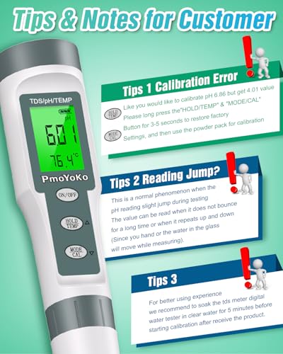 pH Meter, 3-in-1 TDS Meter Digital Water Tester with 0.01 High Precision, Water Tester for Drinking Water with 0-14 pH Test Range, TDS/Temp/pH Tester for Wine, Aquarium, Pool, Garden, Bath and Water