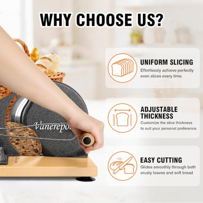 vanerepok Manual Bread Slicer Adjustable Thickness for Homemade Sourdough | Hand Crank Bread Cutter with Scale & Stable Suction Cups & Wood Base for Even Slicing Perfect Baking Gift for Home Bakers - color: Marble