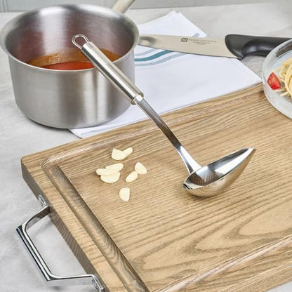 Restaurantware Stainless Steel Soup Ladle with Pour Spout - German Standard Gravy Ladle, Dishwasher Safe, Heat Resistant - Easy Pour Spout Ladle for Serving Soup, Sauce, Gravy - style: Pour Spout Ladle