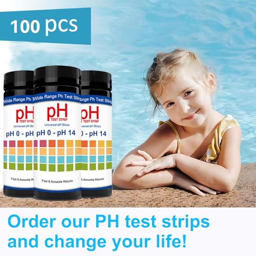 100 PCs Ph Strips for Aquarium Litmus Ph Test Strips for Women in Airtight Bottle Ph Test Strips Range 0-14 ph Paper for Pet Food Saliva Water Urine Test and Diet Monitoring PH Level Lab Pool