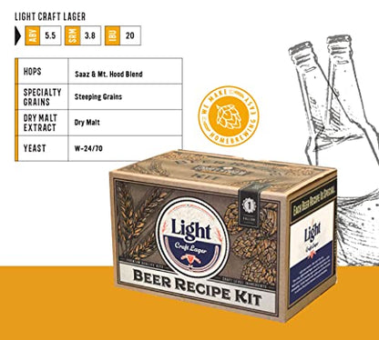 Craft A Brew Recipe Kit - Light Lager Refill - 1 Gallon - Ingredients for Home Brewing Beer - color: Light Lager