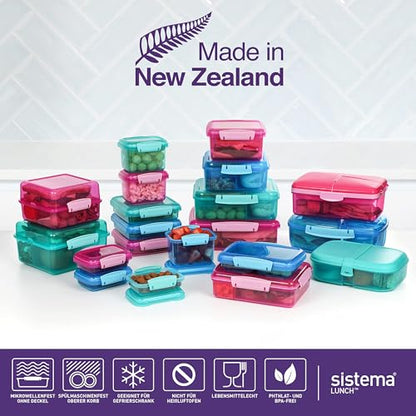 Sistema Lunch Collection Food Storage Containers, 6.7 oz./0.2 L, Pink/Green/Blue, 3 Count - size: 6.7oz