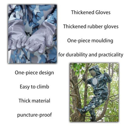 Bee Suit Beekeeper Suit Camo with Beekeeping Gloves,with Round Veil Full Body Beekeeping Suit