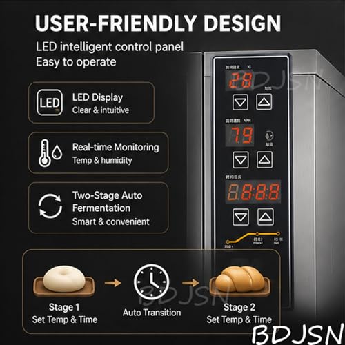 120L Electric Dough Proofing Box, 5-50°C & 60-90% RH Control, 360° Hot Air Circulation, LED Touch Panel, Stainless Steel Fermentation Machine for Bread, Pizza, Sourdough, Yogurt & Natto