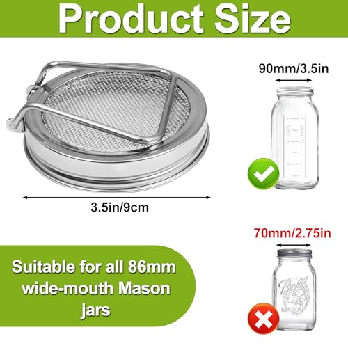 Uncle Yang Sprouting Lids 2Pack Sprouting Lids for Wide Mouth Mason Jars with Stainless-Steel Sprouter Lids & Stand for Broccoli, Alfalfa, Mung Bean Plant Germination Kits - size: Wide Mouth Sprouting Lids 2Pack