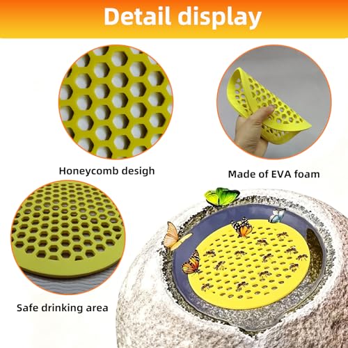 4 Pack Floating Bee Watering Station for Garden - 5mm Pollinator Waterer & Butterfly Feeder - Safe Bee Bath Island for Outdoor Yard Decor
