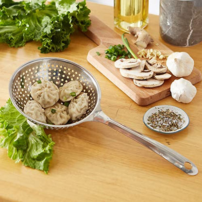 RSVP International Endurance Kitchen Collection Pierced Straining Tools, Pasta Scoop, 18/8 Stainless Steel - size: Pasta Scoop
