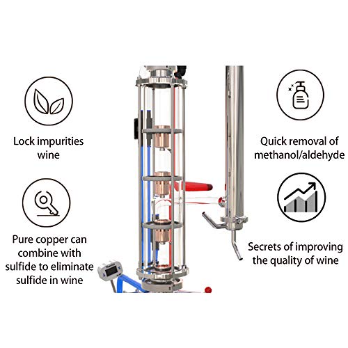 YUEWO 5.8Gal/22Litres Stainless Steel Still Wine Making Kit Water Distiller Home Brewing Kit for DIY Whisky Wine Brandy Gin Vodka Alcohol (Produce 92% ABV) - size: CT-5.8Gal 22Litres